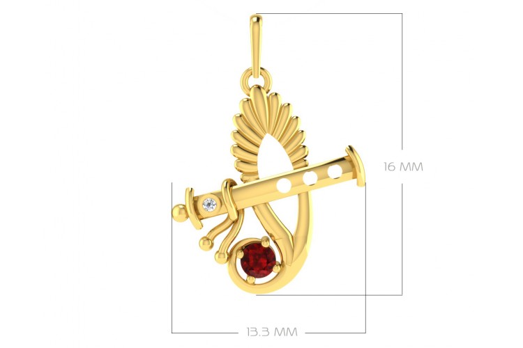 Sri Krishna Ethereal Gold pendant with diamonds